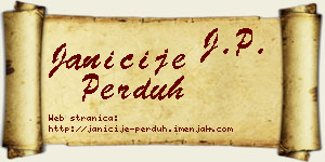 Janićije Perduh vizit kartica